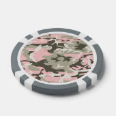 Roze en groene camouflage, leger, leger poker chips (Enkel)