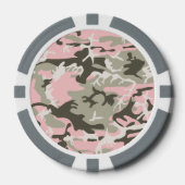 Roze en groene camouflage, leger, leger poker chips (Voorkant)