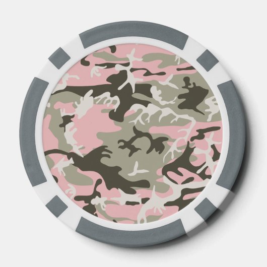 Roze en groene camouflage, leger, leger poker chips (Achterkant)
