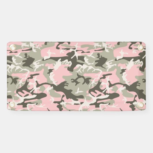 Roze en groene camouflage, leger, leger spandoek (Horizontaal)