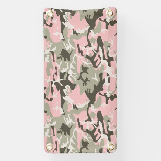 Roze en groene camouflage, leger, leger spandoek (Verticaal)