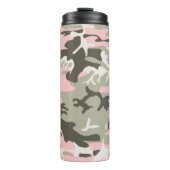 Roze en groene camouflage, leger, leger thermosbeker (Voorkant)