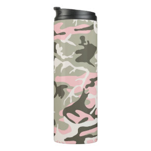 Roze en groene camouflage, leger, leger thermosbeker
