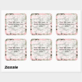 Roze en groene camouflage, leger, leger vierkante sticker (Vel)
