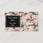 Roze en groene camouflage, leger, leger visitekaartje (Achterkant)