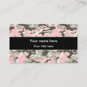 Roze en groene camouflage, leger, leger visitekaartje (Achterkant)