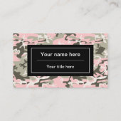 Roze en groene camouflage, leger, leger visitekaartje (Achterkant)