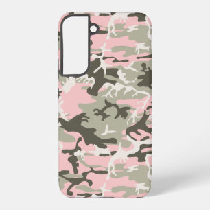 Roze en groene camouflage, militair, leger samsung galaxy hoesje