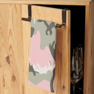 Roze en groene camouflage, militair, leger theedoek