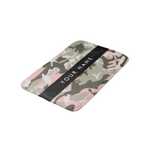Roze en groene camouflage personaliseer je naam badmat