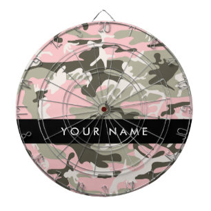 Roze en groene camouflage Personaliseer je naam Dartbord