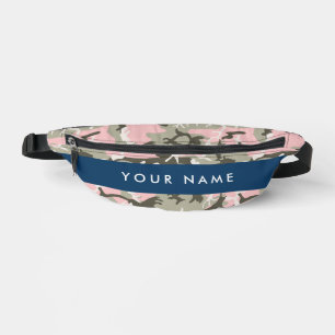 Roze en groene camouflage Personaliseer je naam Heuptasje