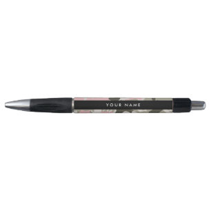 Roze en groene camouflage personaliseer je naam pen