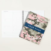 Roze en groene camouflage personaliseer je naam planner (Display)