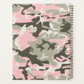 Roze en groene camouflage personaliseer je naam planner (Achterkant)