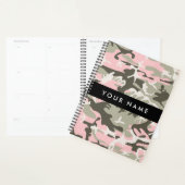 Roze en groene camouflage personaliseer je naam planner (Display)