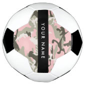 Roze en groene camouflage personaliseer je naam voetbal (Gedraaid)