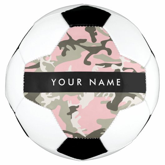 Roze en groene camouflage personaliseer je naam voetbal (Voorkant)