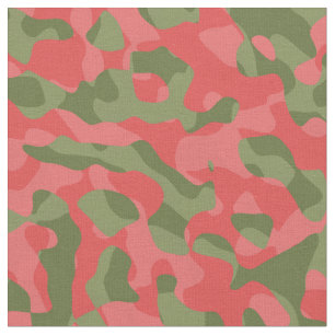 Roze en Groene Camouflage Print Patroon Stof