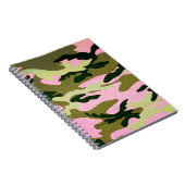 Roze en groene Camouflage Spiral Notitieboek (Rechterzijde)