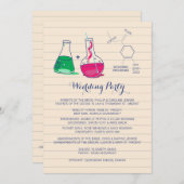 Roze en groene chemie huwelijksprogramma's programmakaart (Voorkant / Achterkant)