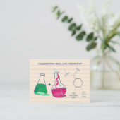 Roze en Groene Chemie Wedding Place Cards Plaatskaartje (Staand voorkant)