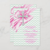  roze en groene Chevron Eerste Communie Kaart (Voorkant / Achterkant)