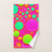Roze en groene cirkels bad handdoek (Handdoek)