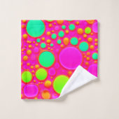 Roze en groene cirkels bad handdoek (Wasdoekje)
