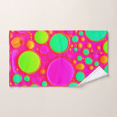 Roze en groene cirkels bad handdoek (Handdoek)