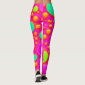 Roze en groene cirkels leggings (Achterkant)