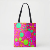 Roze en groene cirkels tote bag (Voorkant)