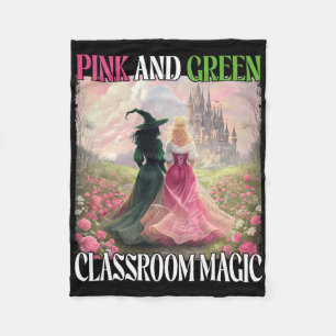 Roze en groene Clroom Magische Heks Halloween Lera Fleece Deken