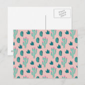 Roze en groene Cute Cactus Patroon Briefkaart (Voorkant / Achterkant)