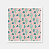 Roze en groene Cute Cactus Patroon Servetten (Voorkant)