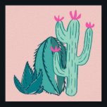 Roze en groene Cute Cactus Poster<br><div class="desc">Deze cactussen werden met de hand getekend en vervolgens digitaal gekleurd. Ik gebruikte  groene en roze kleuren.</div>
