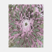 Roze en groene dahlia bloem fleece deken (Voorkant)