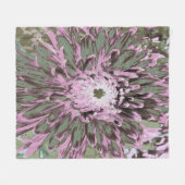 Roze en groene dahlia bloem fleece deken (Voorkant (Horizontaal))