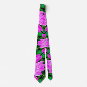 Roze en groene Daisy Pattern Stropdas
