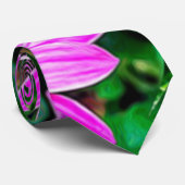 Roze en groene Daisy Pattern Stropdas (Opgerold)