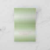 Roze en Groene Damask Dankkaart Bedankkaart (Binnen)