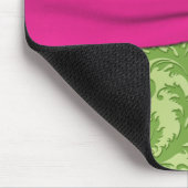 Roze en groene Damask Mousepad Muismat (Hoek)