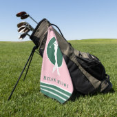 Roze en groene dames golfhanddoek (Groen)