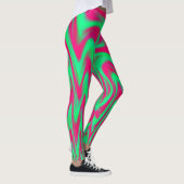Roze en groene dansende vlammen leggings (Rechts)