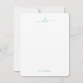 Roze en groene diamant Monogram Note Kaart Notitiekaartje (Voorkant)