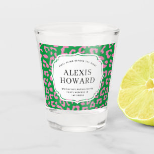Roze en Groene Dierenprint Bachelorette Party Shot Glas