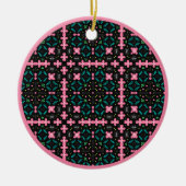 Roze en groene doodle 1 keramisch ornament (Voorkant)