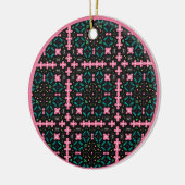 Roze en groene doodle 1 keramisch ornament (Links)