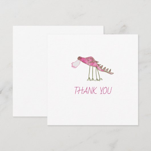 Roze en groene draak Hartelijk dank (Voorkant / Achterkant)