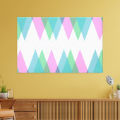 Roze en groene driehoeken canvas afdruk (Insitu (Woonkamer))